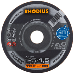 Disque à tronçonner pour aluminium XT24 Rhodius 125 x 1.5 x 22.23 mm