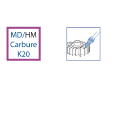 Fraise lime rotative Carbure SKM conique denture n°3 queue de 6 mm diamètre 12.7 mm