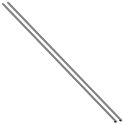 Tringle pour crémone pompier 11.7 x 11.7 mm - 2 x 1250 mm aluminium gris 9006