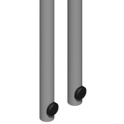 Tringle pour crémone pompier 11.7 x 11.7 mm - 2 x 1250 mm aluminium gris 9006