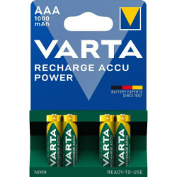 Piles rechargeables ACCU Varta AAA 1000mAh - Blister de 4 piles
