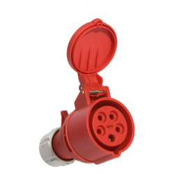Prise mobile 3 Phases + Neutre + Terre 16A 380V P17 IP44