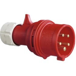 Fiche mâle 3 Phases + Neutre + Terre 32A 380V P17