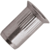 Écrou aveugle cranté tête fraisée à 90° Inox A2 ép de tôle 1.5-4.5 mm D6 mm - boite de 100