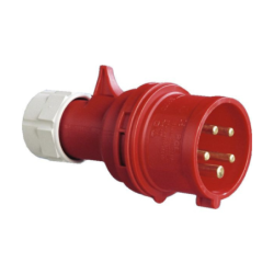 Fiche mâle 3 Phases + Neutre + Terre 16A 380V P17