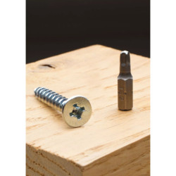 Vis bois empreinte universelle tête fraisée 120° zingué blanc boîte de 200