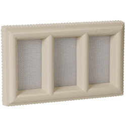Grille d'aération à sceller Claustra avec moustiquaire PVC sable 215 x 130 mm Nicoll