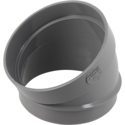 Secteur de coude 30° à coller pour évacuation d'eau - Mâle / Femelle - Ø 100 mm - PVC - Gris