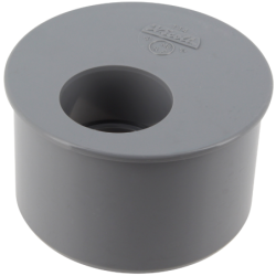 Tampon de réduction simple à coller - Mâle / femelle - Ø 93 / 40 mm - PVC - Gris