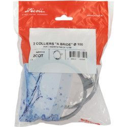 Collier à bride pour fixation canalisation PVC - Nicoll - Diamètre 100 mm - Lot de 2