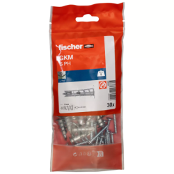 Cheville métallique pour carton-plâtre GKM-S /30B avec vis à tête bombée - sachet de 30
