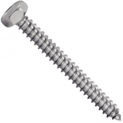 Vis à tôle tête hexagonale bout pointu inox A2 DIN 7976 ISO 1479 forme c 5.5 x 80 mm