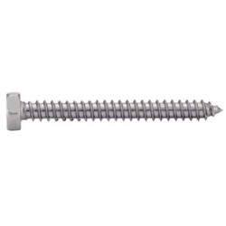 Vis à tôle tête hexagonale bout pointu inox A2 DIN 7976 ISO 1479 forme c 5.5 x 80 mm