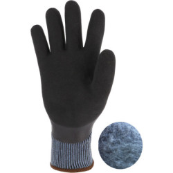 Gants nylon enduit latex double couche doublure molletonnée