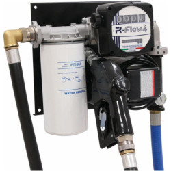 Pompe à gasoil 230V 100 l/min avec pistolet automatique/volucompteur/filtre station murale