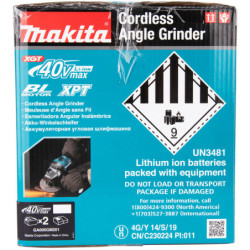 Meuleuse Ø125mm XGT40V 2 batteries 4 Ah et chargeur