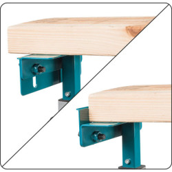 Chariot établi extensible WST06 Makita avec servantes et roues pour scie sur table compatible