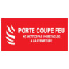 Adhésif rouge 330x200 + texte PORTE COUPE FEU
