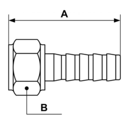 Jonction fileté femelle cylindrique G 1/4 avec écrou tournant pour tuyau