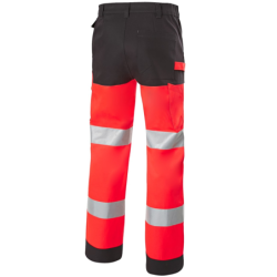Pantalon haute visibilité rouge et gris T50