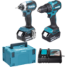 Lot de 2 machines 18V LXT Makita DDF492+DTD173 avec 2 batteries BL1850×2 et chargeur DC1