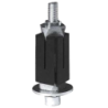 Douille polypropylène noir diamètre vis M10 pour tube carré