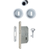 Set pour porte coulissante clé L aluminium rosace ronde