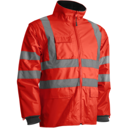 Parka de travail Coverguard hi-viz 4 en 1 Kanata rouge haute visibilité