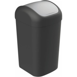 Poubelle 50L noire avec couvercle basculant 378 x 342 x 615mm
