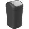 Poubelle 50L noire avec couvercle basculant 378 x 342 x 615mm