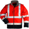 Veste Softshell Station haute visibilité rouge et bleu marine