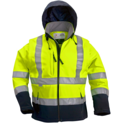 Veste haute visibilité softshell Station Coverguard manches amovibles - Jaune et marine