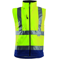 Veste haute visibilité softshell Station Coverguard manches amovibles - Jaune et marine