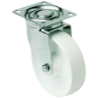 Roulette sur platine pivotante polypropylène blanche
