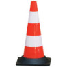 Cône de chantier plastique Taliaplast avec pied caoutchouc hauteur 500 mm
