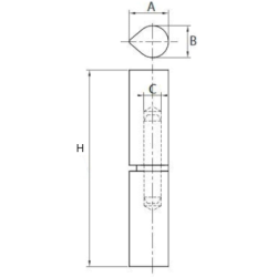 Paumelle à souder Soudaroc bouts plats axe acier avec graisseur longueur 120 mm