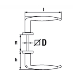 Béquille double réglable vis en bout en zamak 25/40