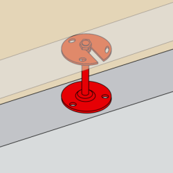 Support de rampe droit réglable à visser Torbel acier zingué blanc écart 51 à 61 mm