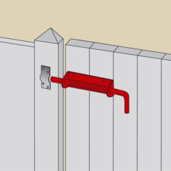 Verrou à ressort Torbel en inox 316L brossé pour volet et portail - longueur 180 mm