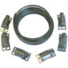 Bande sans fin acier pour collier de serrage largeur 8 mm x 3 mètres + 8 têtes