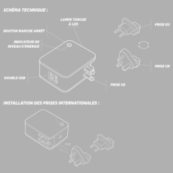 Chargeur secteur Crosscall Power Pack avec réserve d'énergie