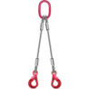 Elingue câble 2 brins 12 mm 2 mètres avec 2 crochets CMU 2100 kg