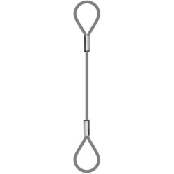 Élingue câble 1 brin 2 grandes boucles diamètre 20 mm CMU 4 tonnes longueur 2 m