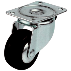 Roulette sur platine pivotante caoutchouc