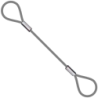 Élingue câble 1 brin 2 grandes boucles diamètre 20 mm CMU 4 tonnes longueur 2 m