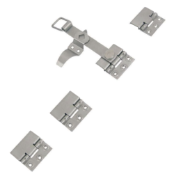 Accessoires d'espagnolette plate Torbel inox 316L avec poignée panneton 4 lacets et support