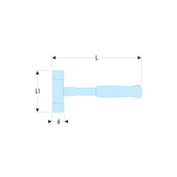 Massette sans rebond monobloc 216 Ø40mm