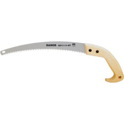 Scie arboricole à denture trempée Bahco 4211-11-6T avec poignée en bois lame de 280 mm